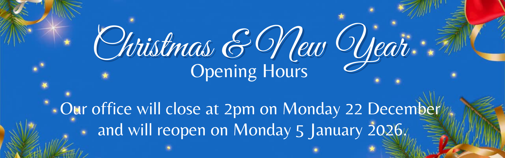 Opening hours Christmas and New Year