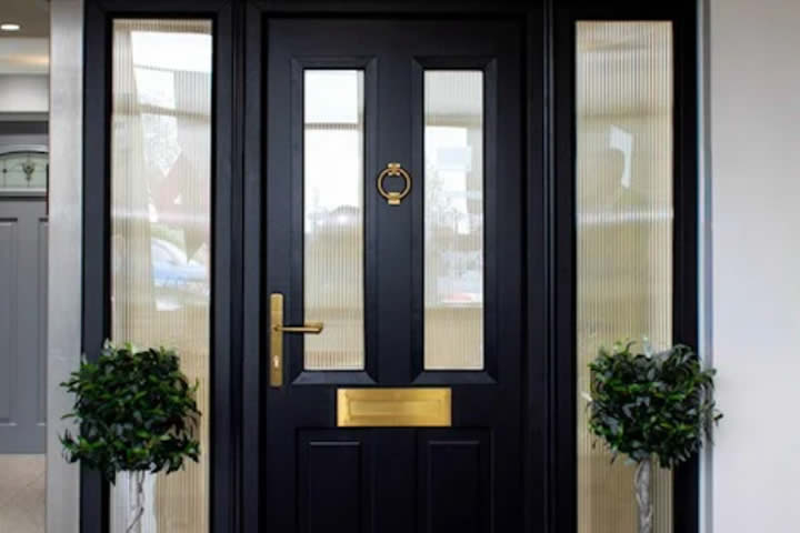 Total Black Out composite door frame in Anthracite Grey