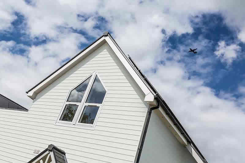 Cladding on a house