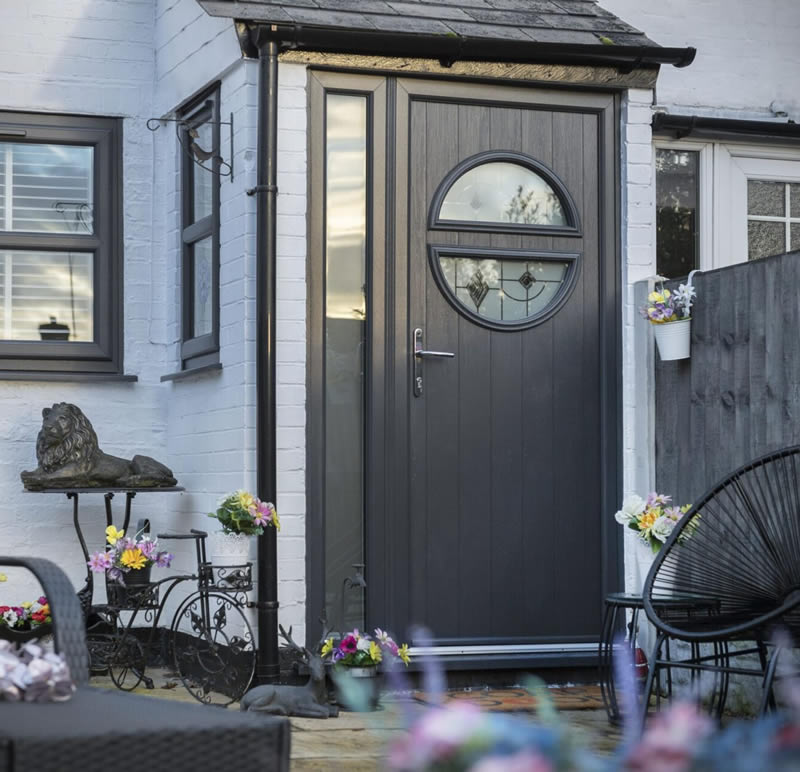 Cottage style composite front door fitted by ABS Home Improvements