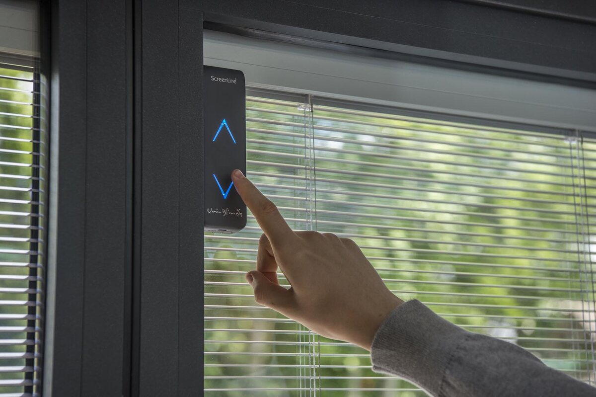 Smart control for an integral window blind