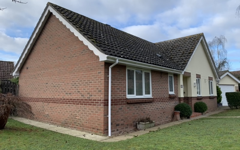 White uPVC fascia, soffits, gutters & decorative shaped uPVC barge boards - Botesdale, Suffolk