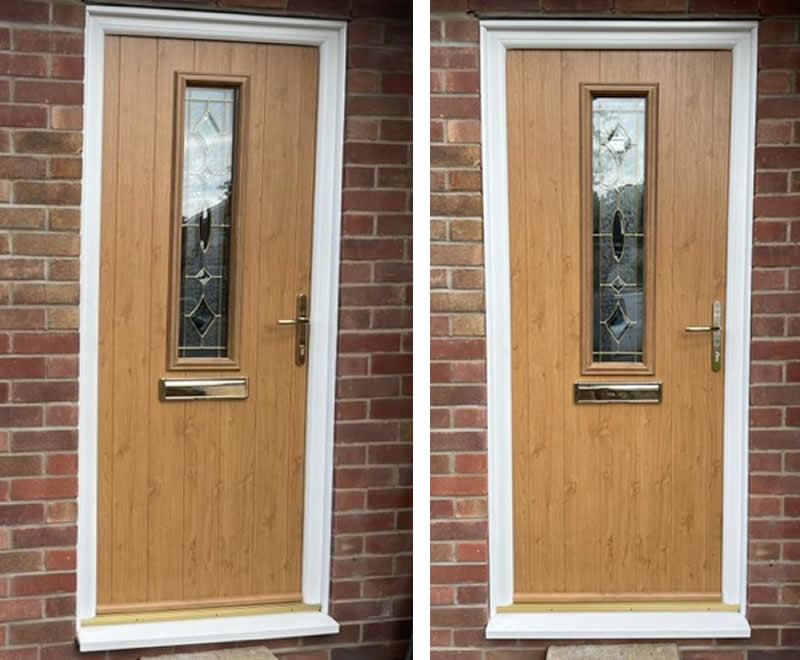 Composite front entrance door in Irish Oak - Bury St Edmunds