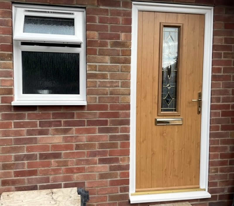 Composite front entrance door in Irish Oak - Bury St Edmunds