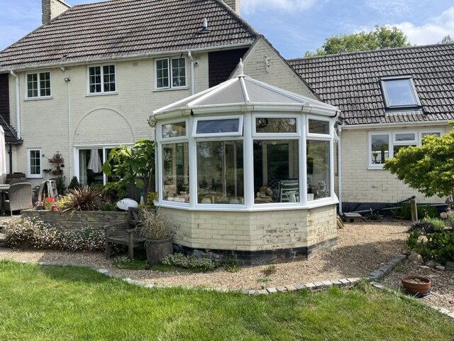 Existing conservatory in Eye before the Equinox solid roof was installed