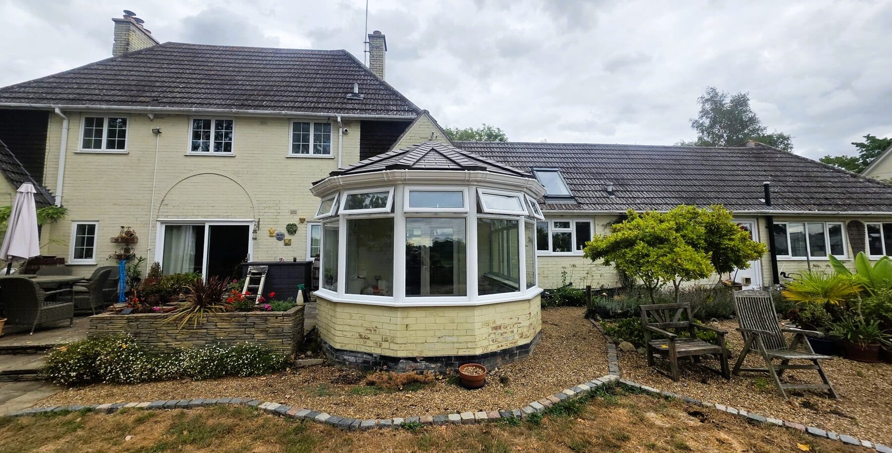 New lean-to style Equinox lightweight solid roof fitted to an existing conservatory in Eye