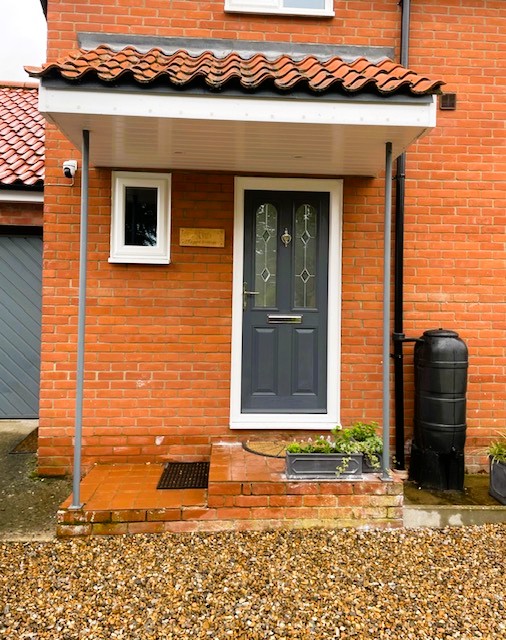 Open entrance porch in Garboldisham before rebuilding work began