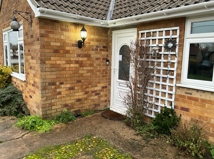 Before and after porch installation in Hepworth