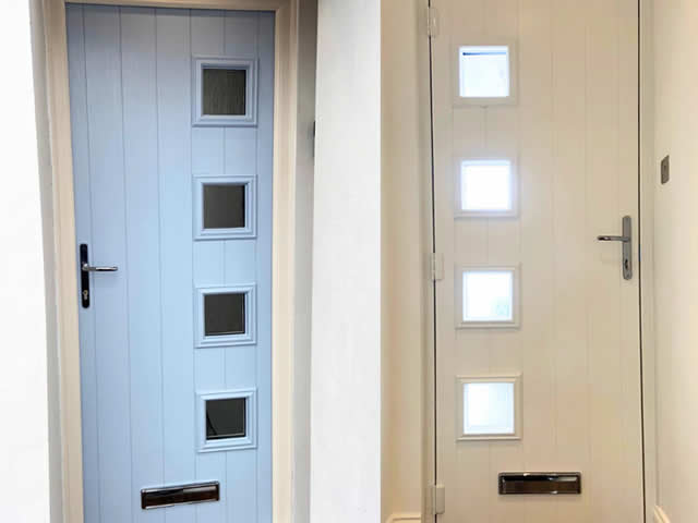 Composite front & garage door installation - Kesgrave