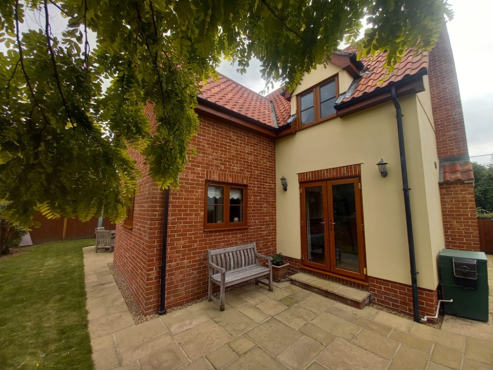 Golden Oak uPVC casement French doors
